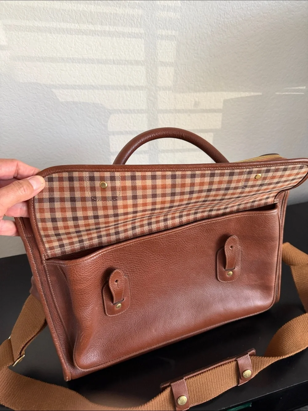 Ghurka Vintage Chestnut Luxury Leather Men’s Briefcase Shoulder Bag